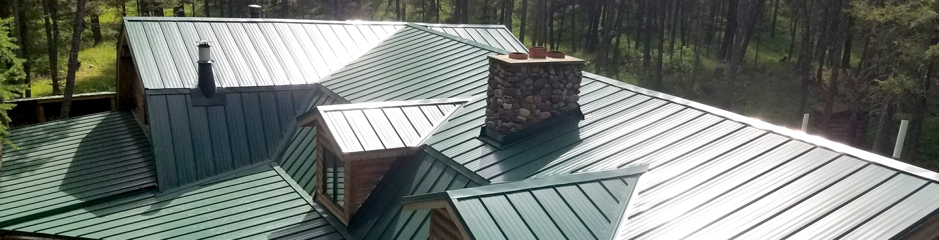 Overhead view of a metal roof in Flathead Valley courtesy of Titan Roofing